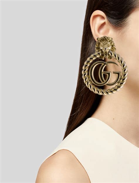 gucci double g clip on earring